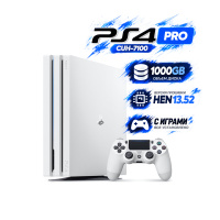 Игровая приставка SONY Playstation 4 Pro Белая (PS4 Pro) 1Tb CUH 7100 13.52 С играми (б/у)