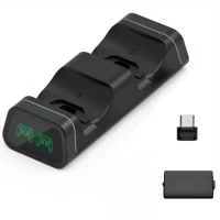 Зарядная станция для двух контроллеров Xbox One + Battery pack (x2) (1200mAh) DOBE (TYX-0625) Black
