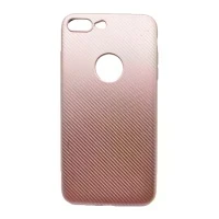 Чехол силиконовый с вырезом под логотип для IPhone 8 Plus (розово-золотой)