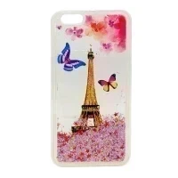 Чехол для Apple iPhone 6/6S Plus накладка Париж (с переливающимися блестками)