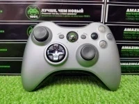 Джойстик (Геймпад) беспроводной для Xbox 360 улучшенная версия, серебристый (D-pad + Стики) (б/у)