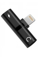 Адаптер Dream 2 в 1 (AC1-01) с Apple (8 pin) на Apple (8 pin) x2 (Audio Converter) черный