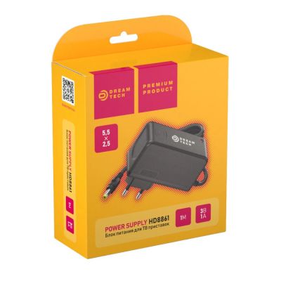Блок питания DREAM для TV приставок HD8861 3V-1A 1M (5.5x2.5mm)