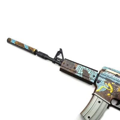 Деревянный автомат M4A1-S Змей (резинкострел) Mod.2 EcoToys