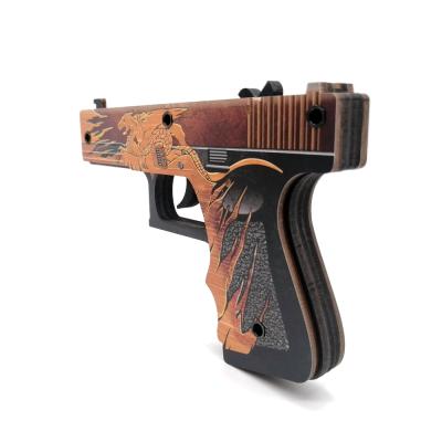 Деревянный пистолет Глок 18 Реликвия (резинкострел) Mod.2 EcoToys