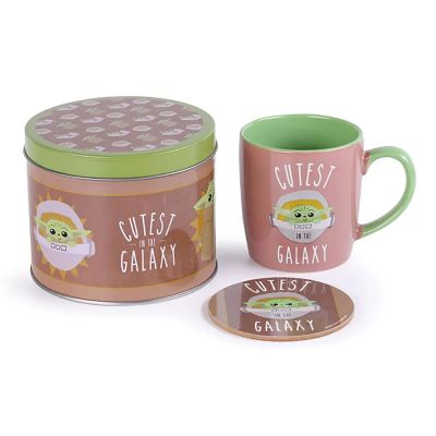 Подарочный набор Звездные Войны Мандалорец Cutest In The Galaxy (кружка,подстаканник, банка) GP85477