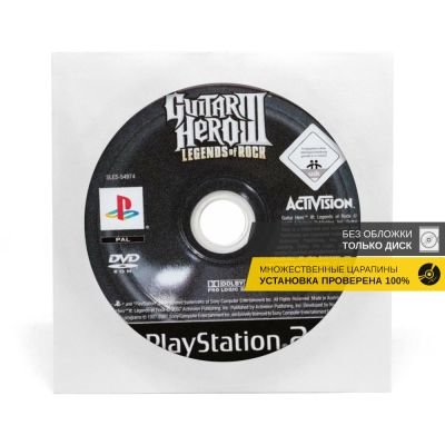 Guitar Hero III Legends of Rock (PS2, б/у, без обложки, множ.царап., устанавливается на 100%)