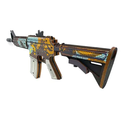 Деревянный автомат M4A4 Змея (резинкострел) Mod.2 EcoToys
