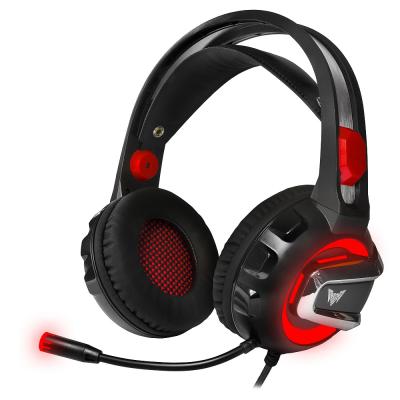 Проводная игровая стерео гарнитура с подсветкой Crown CMGH-3000 (черный с красным)
