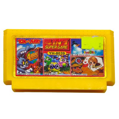 Картридж 8-bit 4 в 1 TOM AND JERRY|SNOW BROS|DOWN DEEP|BUBBLE. (YH 8039)