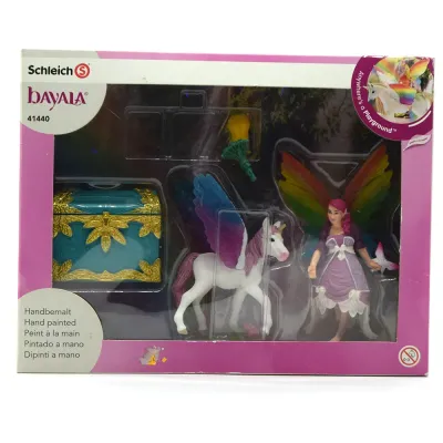 Игровой набор Schleich Радужная эльфийка Лиз с жеребенком пегаса 41440
