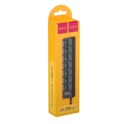 Разветвитель USB (Hub) DREAM UH1, 7 портов USB 2.0, с выключателями (1м)