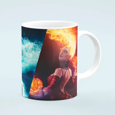 Кружка с принтом DOTA 2 (1) оранжевая внутри Amazingame