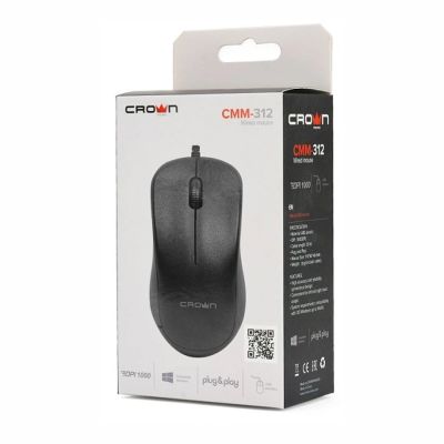Мышь проводная Crown CMM-312 (Black)