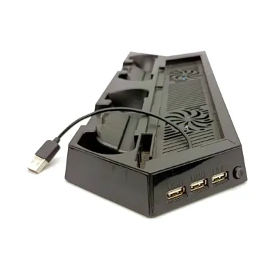 Подставка с охлаждением для приставки PS4 + зарядная станция для 2-х геймпадов (б/у)