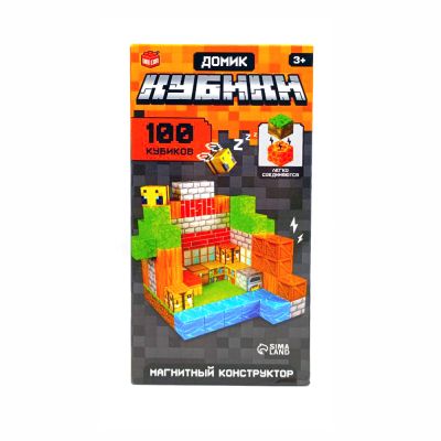 Магнитный конструктор Minecraft Кубики Домик (100 кубиков)