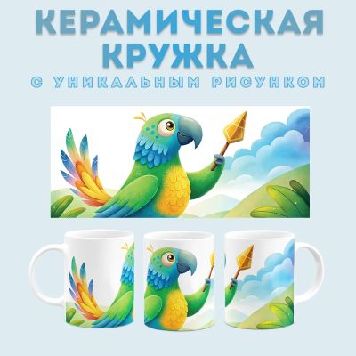 Кружка с принтом Попугай Amazingame