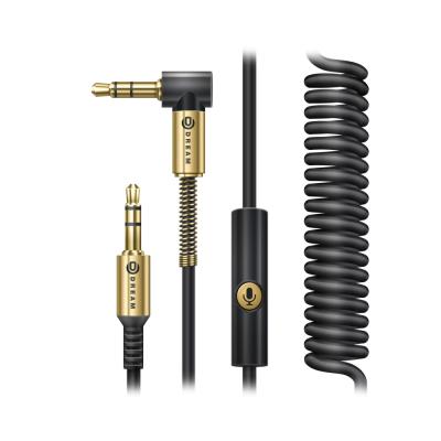 Кабель AUX JD464 1.8М (MIC, Call button) DREAM (золотисто-черный)