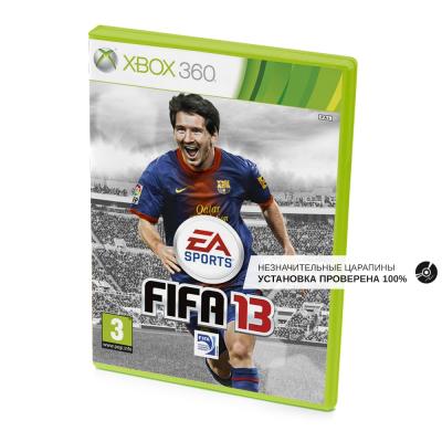 FIFA 13 (Обложка с Месси) (Xbox 360, б/у, незнач.царап., устанавливается на 100%)