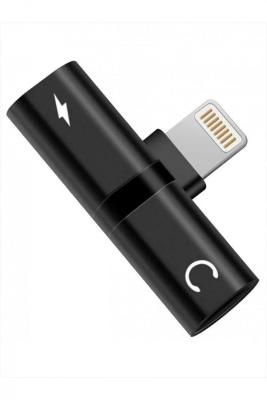 Адаптер Dream 2 в 1 (AC1-01) с Apple (8 pin) на Apple (8 pin) x2 (Audio Converter) черный