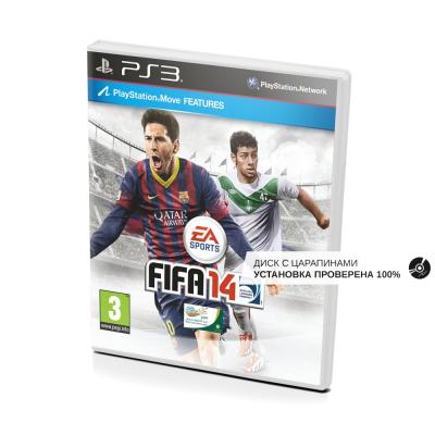 FIFA 14 (Обложка с Месси) (PS3, б/у, рус., незнач.царап., устанавливается на 100%)