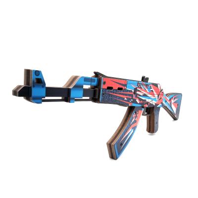 Деревянный автомат Калашникова АК-47 Буйство Красок (резинкострел) Mod.2 EcoToys
