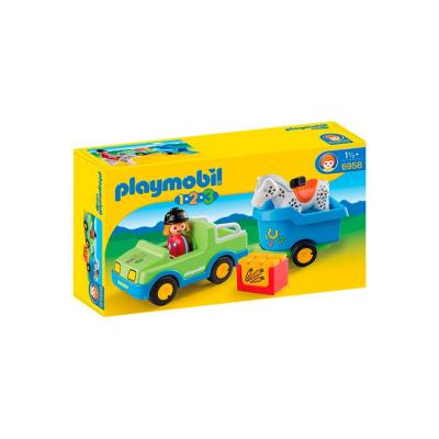 Конструктор Playmobil 1-2-3 6958 Автомобиль и фургон для лошади
