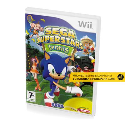  Superstars Tennis (Wii, б/у, множ.царап., устанавливается на 100%) (регион PAL)