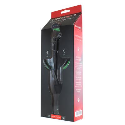 Автомобильный держатель для смартфона с двумя USB CROWN CMDC-IP5-032 Black