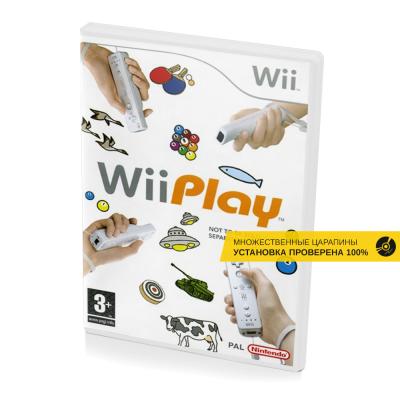 Wii Play (Wii, б/у, множ.царап., устанавливается на 100%) (регион PAL)
