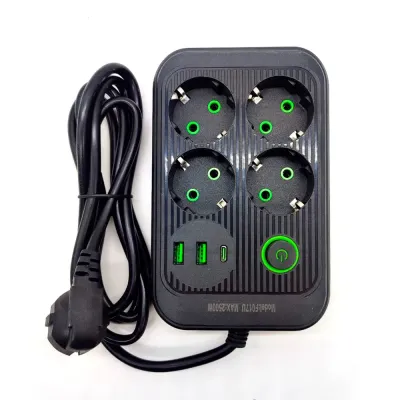 Сетевой фильтр A6 4 розетки с 2 USB/1PD BLACK 2M STYLE