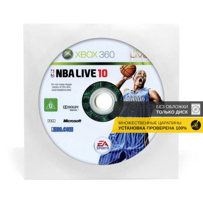 NBA Live 10 (Xbox 360/One/Series, б/у, без обложки, множ.царап., устанавливается на 100%)