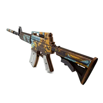 Деревянный автомат M4A1-S Змей (резинкострел) Mod.2 EcoToys