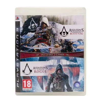 Комплект из 2 игр Assassins Creed IV (4) Черный Флаг + Изгой (PS3, б/у, рус.) Специальная обложка