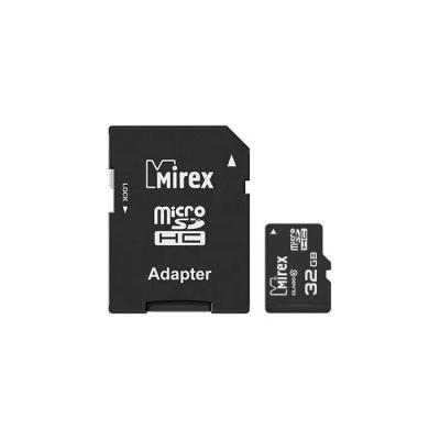 Карта памяти MicroSDHC + SD адаптер 16 GB Class10 Mirex (AD10SD16)