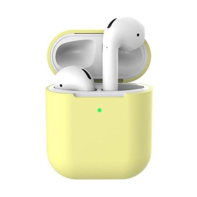 Чехол для Apple AirPods 2 силиконовый с вырезом (желтый) цвет №09