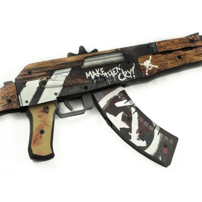 Деревянный автомат Калашникова АК-47 Пустынный Повстанец (резинкострел) Mod.2 EcoToys