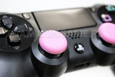 Накладка на стик PS4 Dualshock 4 (плоская, рельефная) Розовая