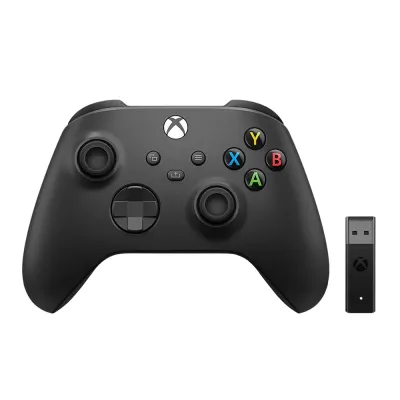 Геймпад (Джойстик) Microsoft Xbox One and Series S/X Controller (черный) + беспроводной адаптер PC