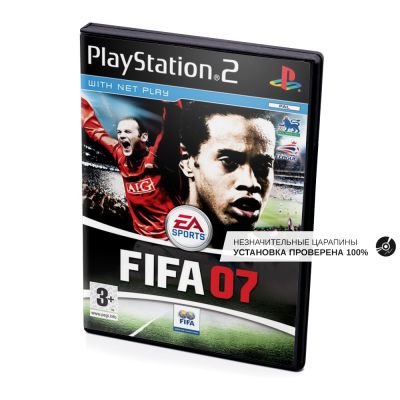 FIFA 07 (PS2, б/у, незнач.царап., устанавливается на 100%)