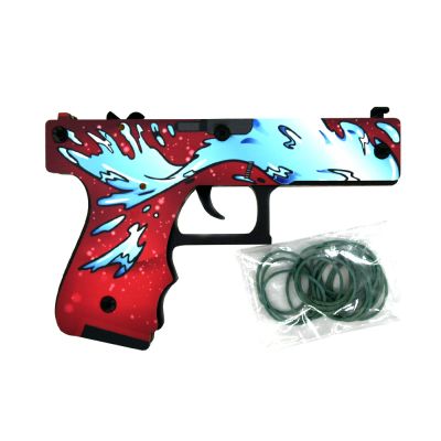 Деревянный пистолет Глок 18 Дух Воды (резинкострел) Mod.2 EcoToys (OEM)