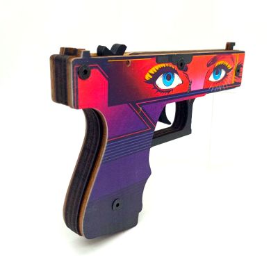 Деревянный пистолет Глок 18 Мода (резинкострел) Mod.2 EcoToys