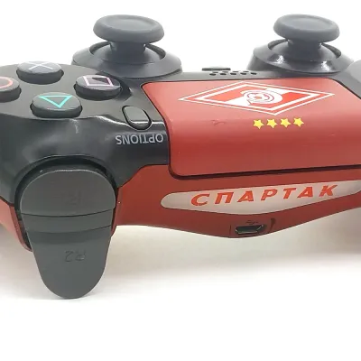 Беспроводной геймпад для PS4 DualShock 4 RAINBO Спартак Красно-черный (б/у)