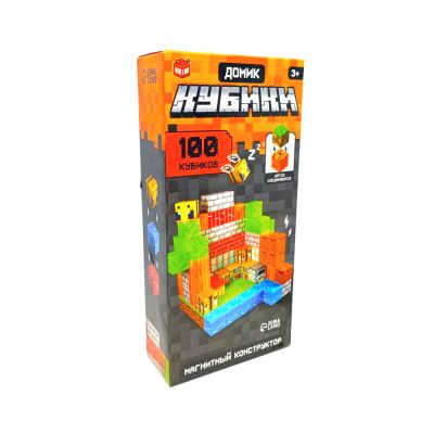Магнитный конструктор Minecraft Кубики Домик (100 кубиков)