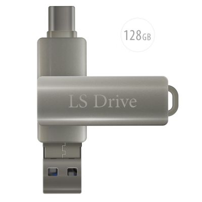Мобильный флэш-накопитель LS Drive 128Gb Type-C+Lightning+USB+MicroUSB (Silver)