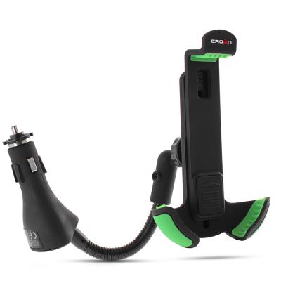 Автомобильный держатель для смартфона с двумя USB CROWN CMDC-IP5-032 Black