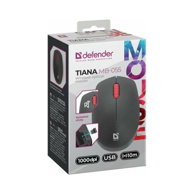 Мышь беспроводная Defender Tiana MB-055 Silen (Black) 52055