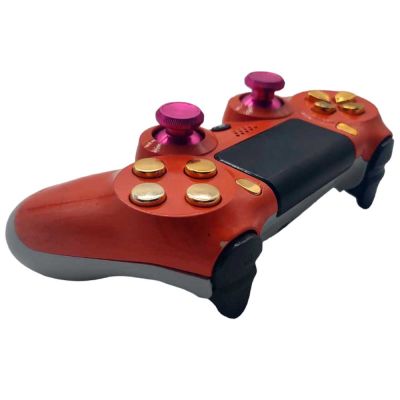 Джойстик (Геймпад) Dualshock 4 v2 CUH-ZCT2E (оранжево-белый, б/у, кастомизированный)