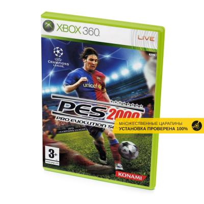 PES 2009 Pro Evolution Soccer (Обложка с Месси) (Xbox 360, б/у, множ.царап, устанавливается на 100%)