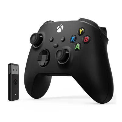Геймпад (Джойстик) Microsoft Xbox One and Series S/X Controller (черный) + беспроводной адаптер PC